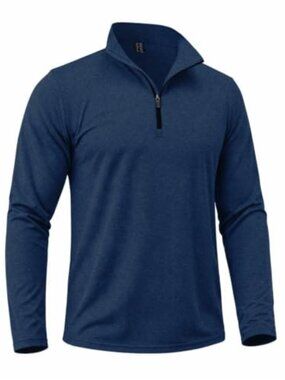 Men's Quarter Zip Fleece Lined Pullover Sweater Long Sleeve Golf Shirt